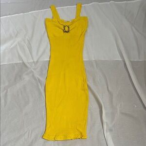 Elegant Yellow Midi Dress
